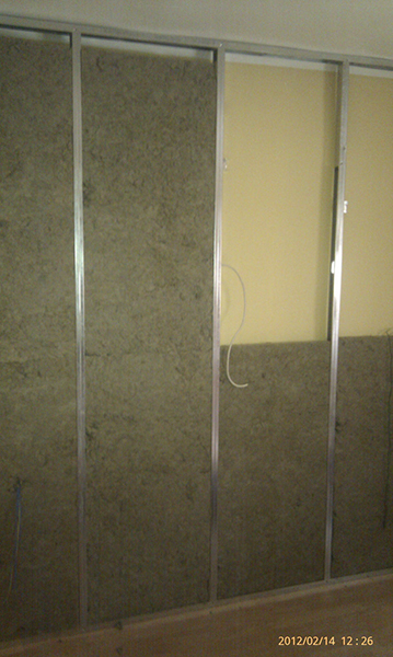 Colocación de las placas de pladur en la pared